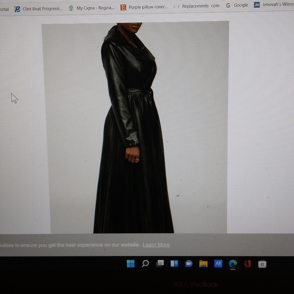 Kosmios black FauxLeather pleated dress size small - Picture 6 of 8